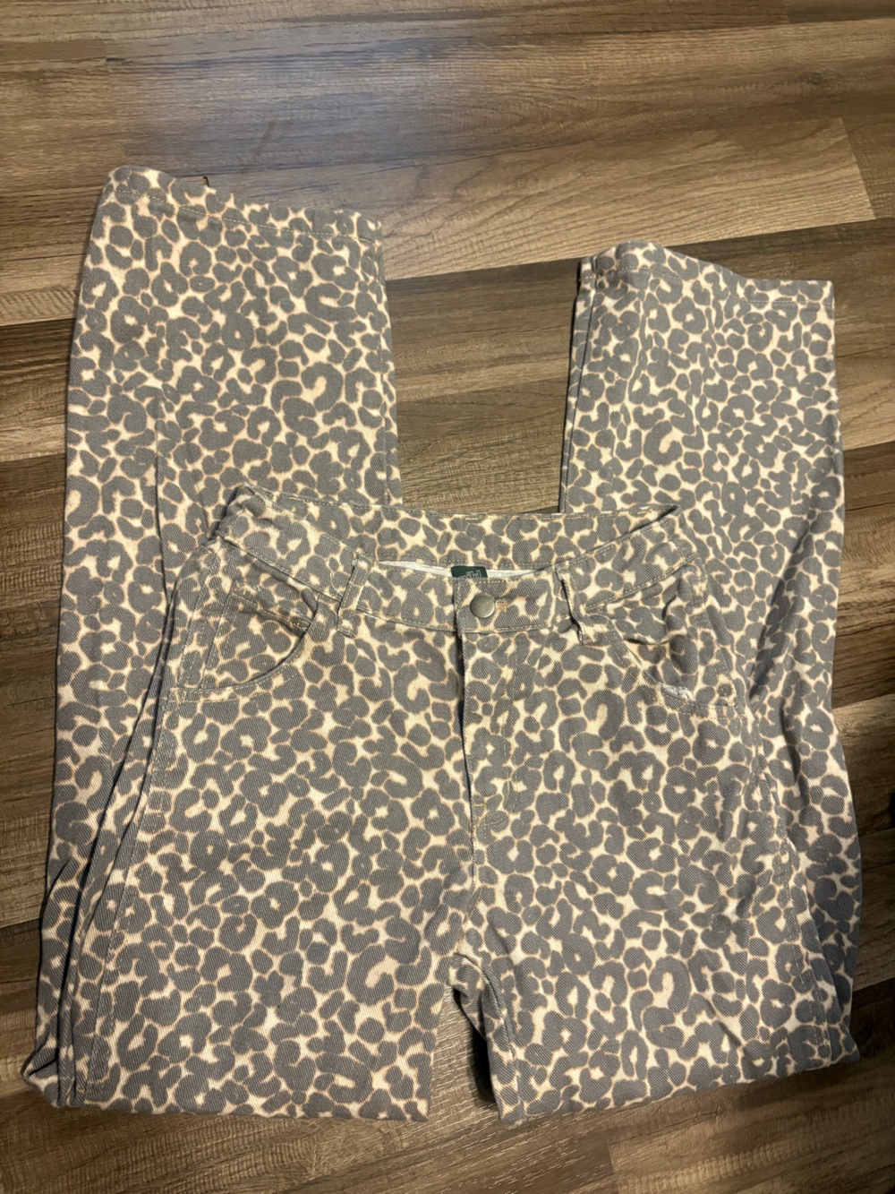wild fable Leopard-Print High-Rise Pants — Beige & Gray